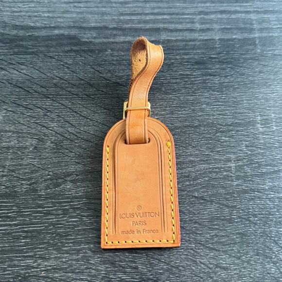 Authentic Louis Vuitton Vachetta Leather Luggage Tag SN909 Made In France - Picture 1 of 6